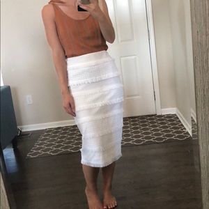 Banana Republic white midi skirt